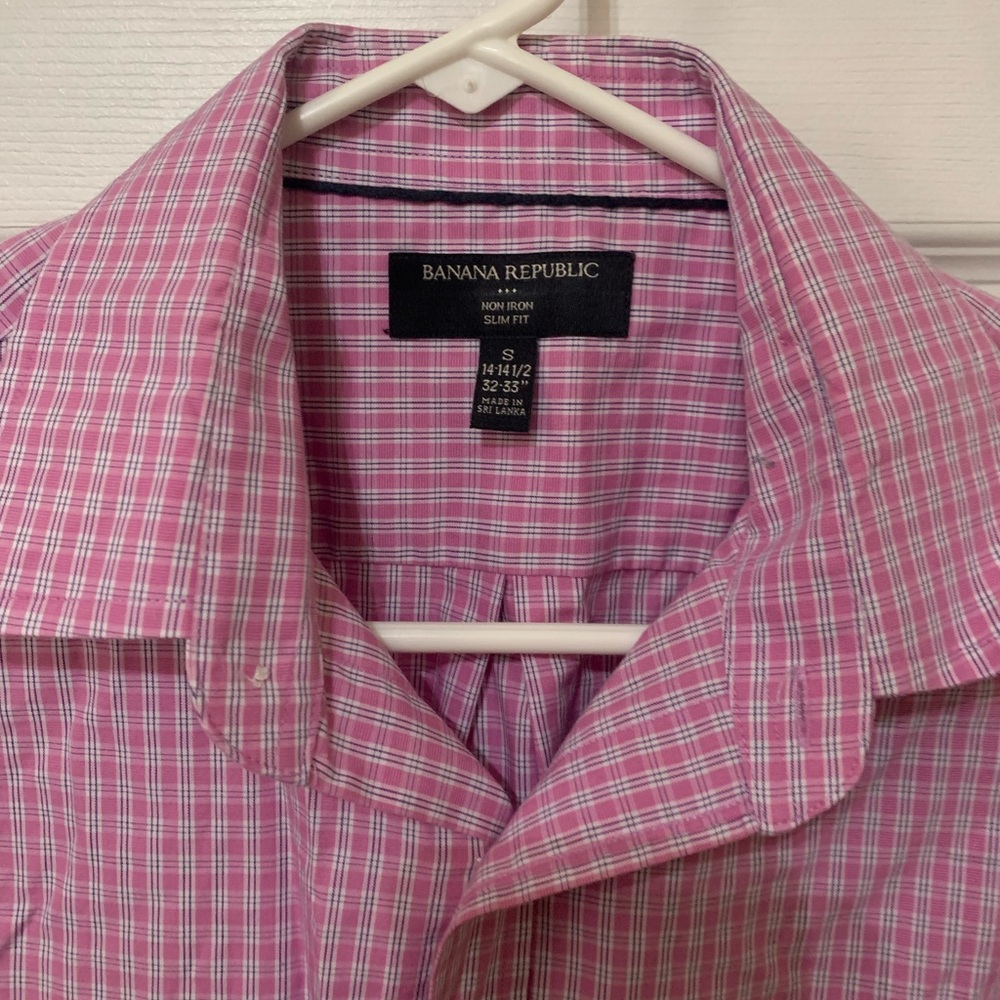 Banana Republic plaid button down, non iron slim fit